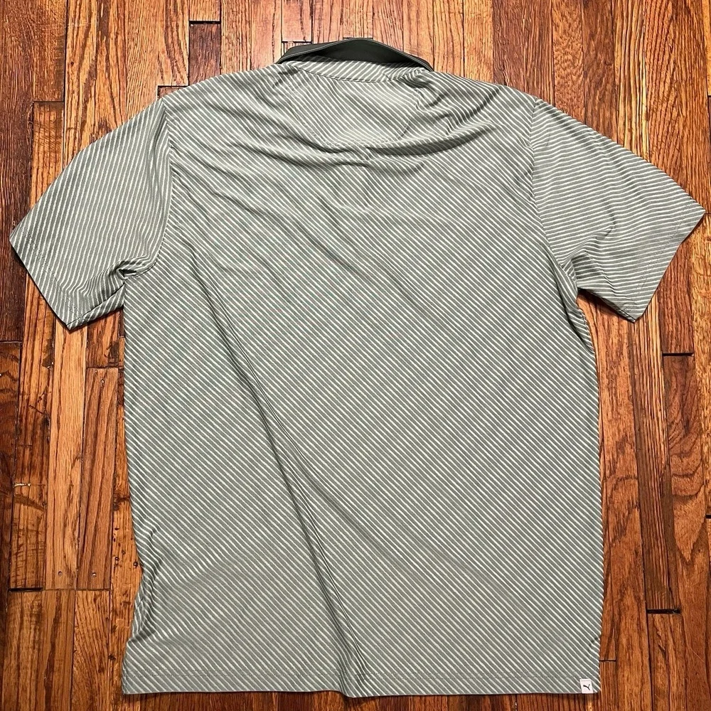 Puma Golf Arnold Palmer Polo Size Men's Large Green Striped Umbrella Polyester - Picture 10 of 11